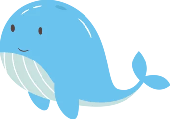 Fototapete Wal Cartoon Whale Character