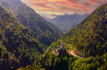 Fototapeta na wymiar Aerial view to the Zilkale castle