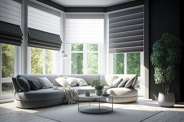Fototapeta na wymiar Modern living room, luxury, Generative AI