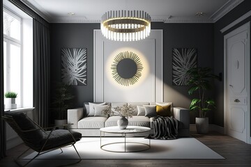 Modern living room, luxury, Generative AI