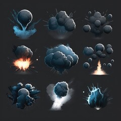 design smoke explosion video game ai generated