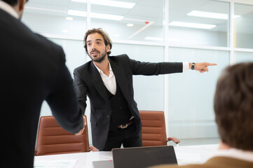 Group of young businessmen in international companies, Meeting to conclude a new responsible project.