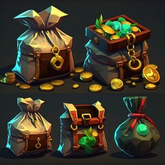 chest game treasure bag ai generated