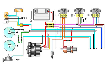 Electric scheme. Assembly diagram. Vector image.