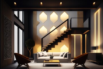Luxury Shiny , living room concept, Generative AI