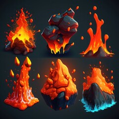 element lava splash vfx game ai generated
