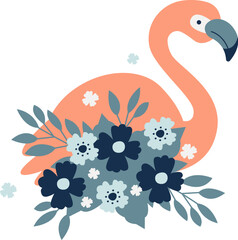 Obraz premium Flamingo With Flowers