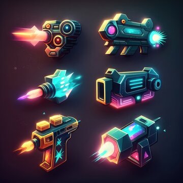 laser gun blaster video game ai generated
