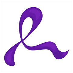Obraz premium Pancreatic cancer awareness poster. Purple ribbon for pancreatitis disease. Medical concept. Vector illustration.
