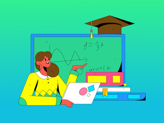 Quiet reading character flat vector concept operation hand drawn illustration
