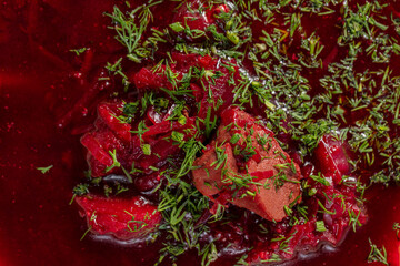 Ukrainian borscht with donuts
