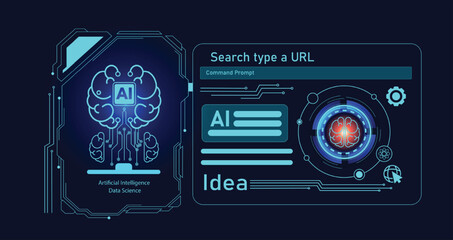 artificial intelligence and data science icon element design. vector illustration