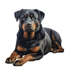 Obraz premium illustration of a Rottweiler on transparent background
