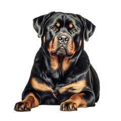 illustration of a Rottweiler on transparent background