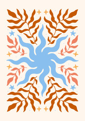 Groovy Boho Modern Celestial Magical 70th Peace Love Print Wall Art Poster Composition Svg 