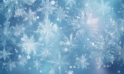 Ice blue water snowflake winter background, generative AI