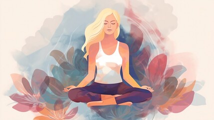 Yoga Illustration Meditation Wellness Mindfullness