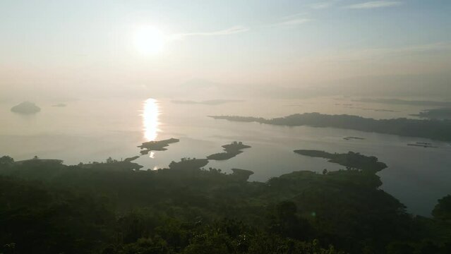 Aerial View of Jatigede Dam at sunrise