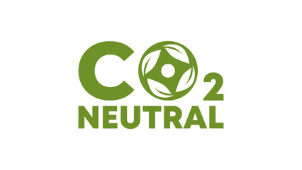 CO2 neutral vector, green stamp.Sustainable Atmosphere sign, Zero Carbon Emissions and Eco-Friendly Industrial Production.