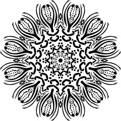 abstract floral flower mandala leaf art decoration tattoo design textile fabric tile nature vector illustration