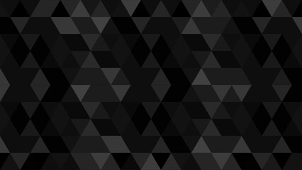 Obraz premium Dark abstract background, black triangle pattern. Vector geometric modern design. Shaded template texture with shape mosaic. Illustration of decoration cover, banner, and element.