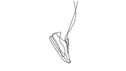 One line drawing shoe, vector illustration minimalist.