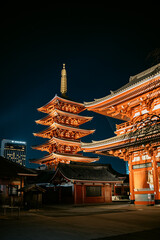 Japanese  temple in night