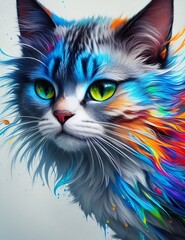 Splash art cat. Generative AI