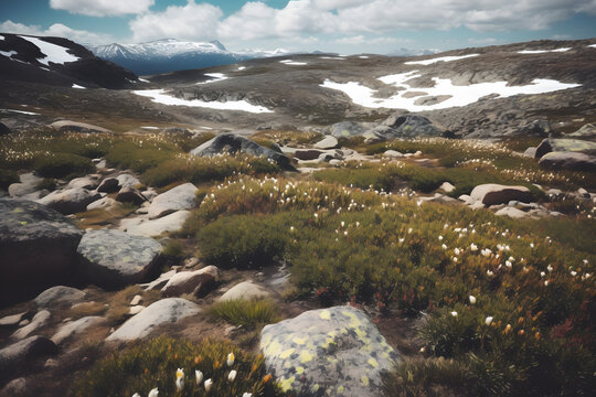 A Stunning Alpine Tundra Landscape. Generative AI