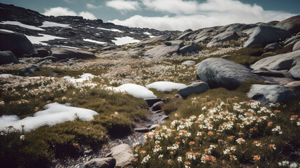Alpine Tundra Ecosystem. Generative AI