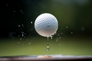 Slow Motion Golf Ball in Mid-Air, Ready to Land, Generative AI