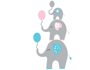 Obraz na płótnie Canvas cute baby elephant vector illustration