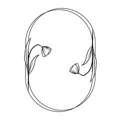 Hand drawn floral frame illustration