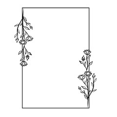 Obraz premium Hand drawn floral frame illustration