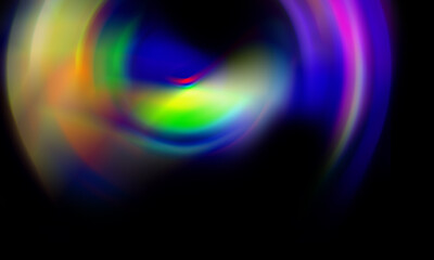 Abstract colorful mixed waves in blur style isolated on black background