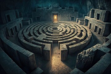 Exploring the Mysterious Labyrinth of an Unknown Ancient Civilization' Generative AI