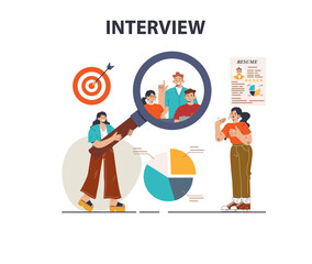 Job interview. Personnel recruitment or hiring procedure. Human resources