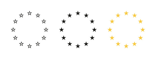 Star in circle vector icon. European union flag symbol. EPS 10 - obrazy, fototapety, plakaty
