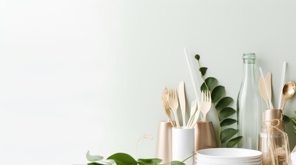 Eco-friendly items such as reusable straws, biodegradable plates, and compostable utensils. Generative AI