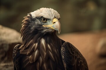 Obraz premium portrait of a eagle . Generative AI .