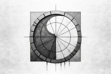 Geometry black and white objects created with Generative AI 