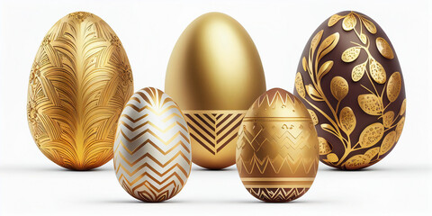 Gold easter eggs. - 588364387