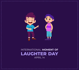 International Moment of Laughter Day. 14 April. Holiday concept. smile day banner, poster, card, template. flat Design. Vector illustration.