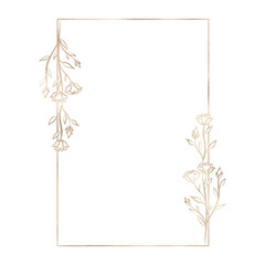 Floral gold frame illustration