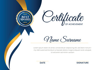 Clean certificate template for multipurpose use