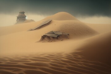 Dune in pale colors created with Generative AI 