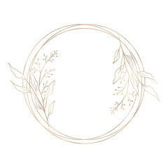 Floral gold frame illustration