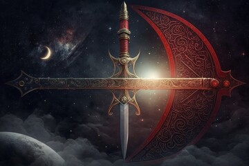 Magical dreamlike sword created with Generative AI 