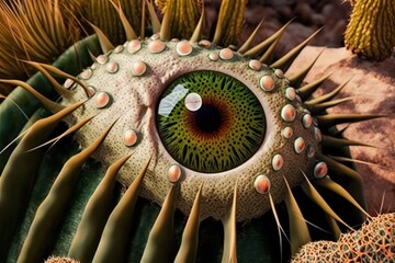 Surreal cactus eye created with Generative AI 