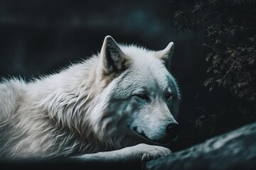 White wolf created with Generative AI 